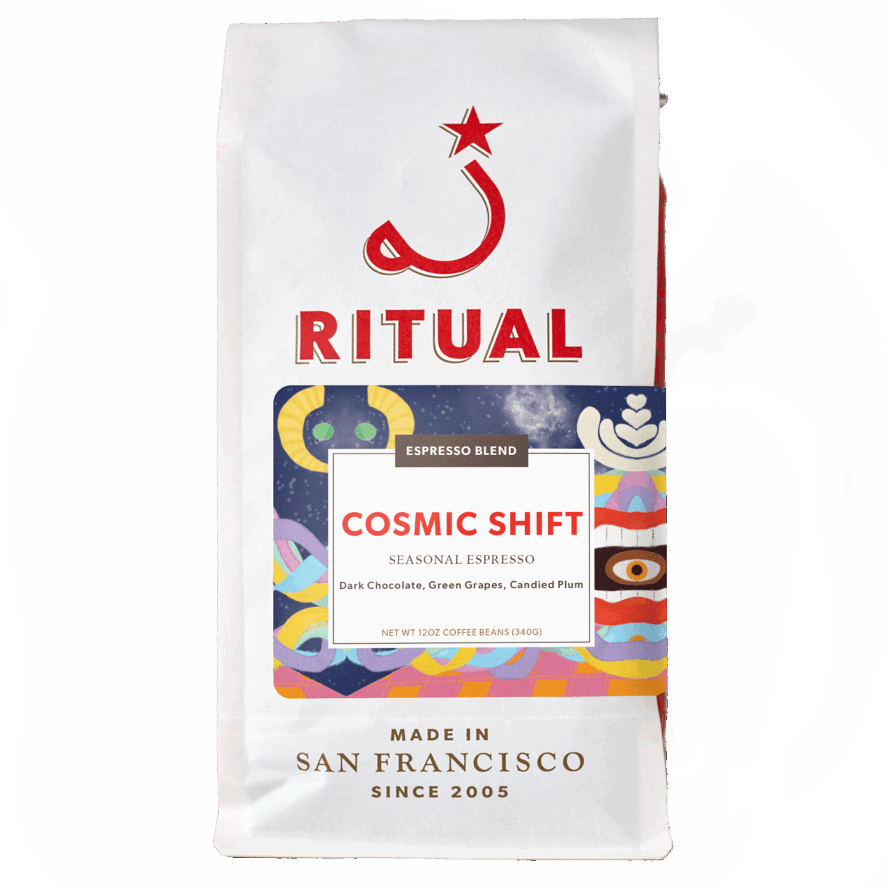 12oz bag of Cosmic Shift seasonal espresso
