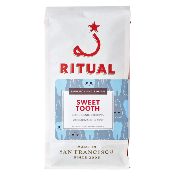 White bag of Sweet Tooth Nano Genji single origin espresso